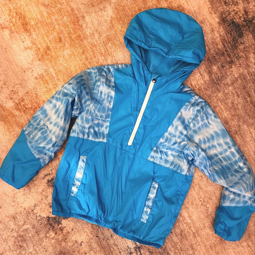 Lands' End 1/4 Zip Hooded Pullover Rain Jacket